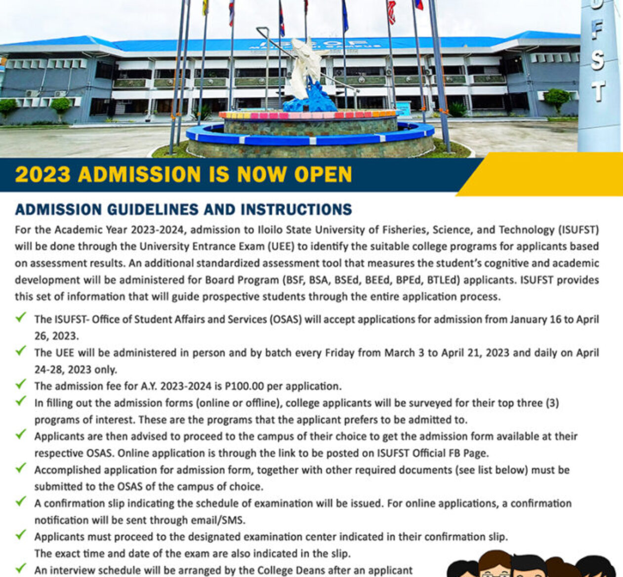 Admission Requirements – ISUFST