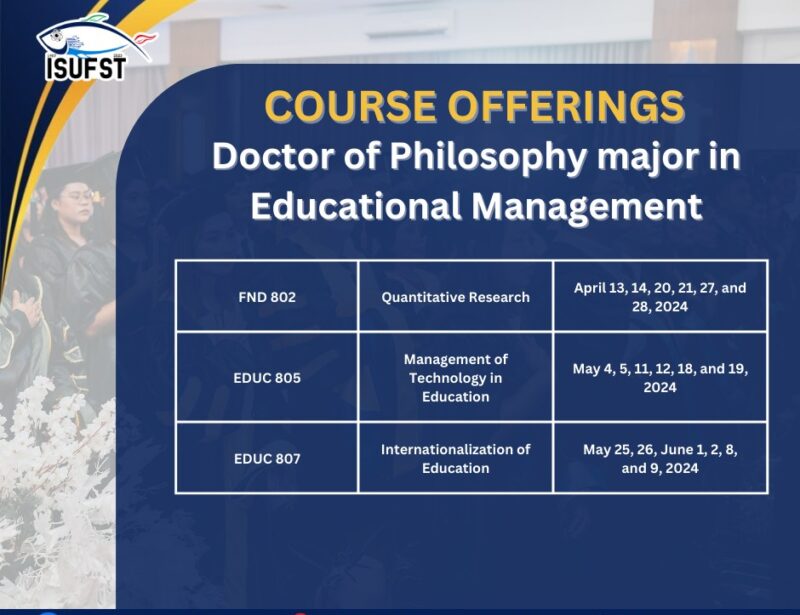 Enrollment Schedule and Course Offering this Third Trimester AY 2023-2024