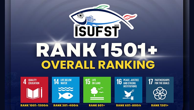ISUFST joins Global SDG Rankings, Shines in 5 Key Areas ISUFST joins Global SDG Rankings, Shines in 5 Key Areas