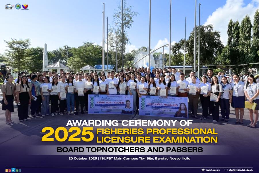 ISUFST Honors Two Topnotchers in 2025 Fisheries Board Exam, Awards ₱50,000 Incentive ISUFST Honors Two Topnotchers in 2025 Fisheries Board Exam, Awards ₱50,000 Incentive