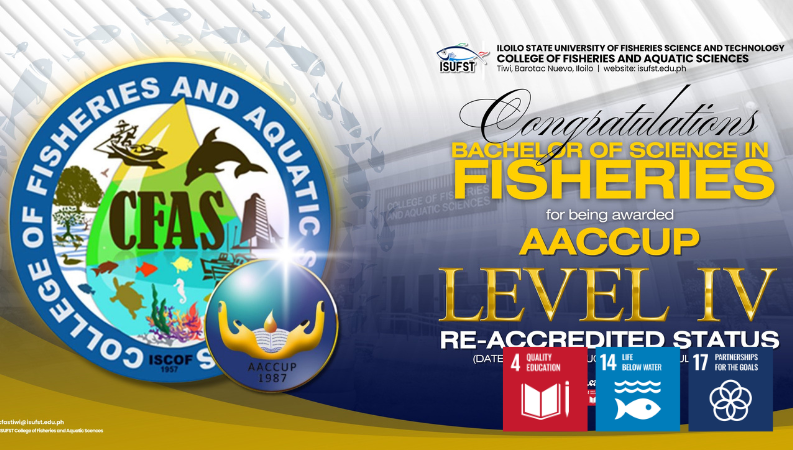 BS Fisheries Program Achieves AACCUP Level IV Re-Accreditation