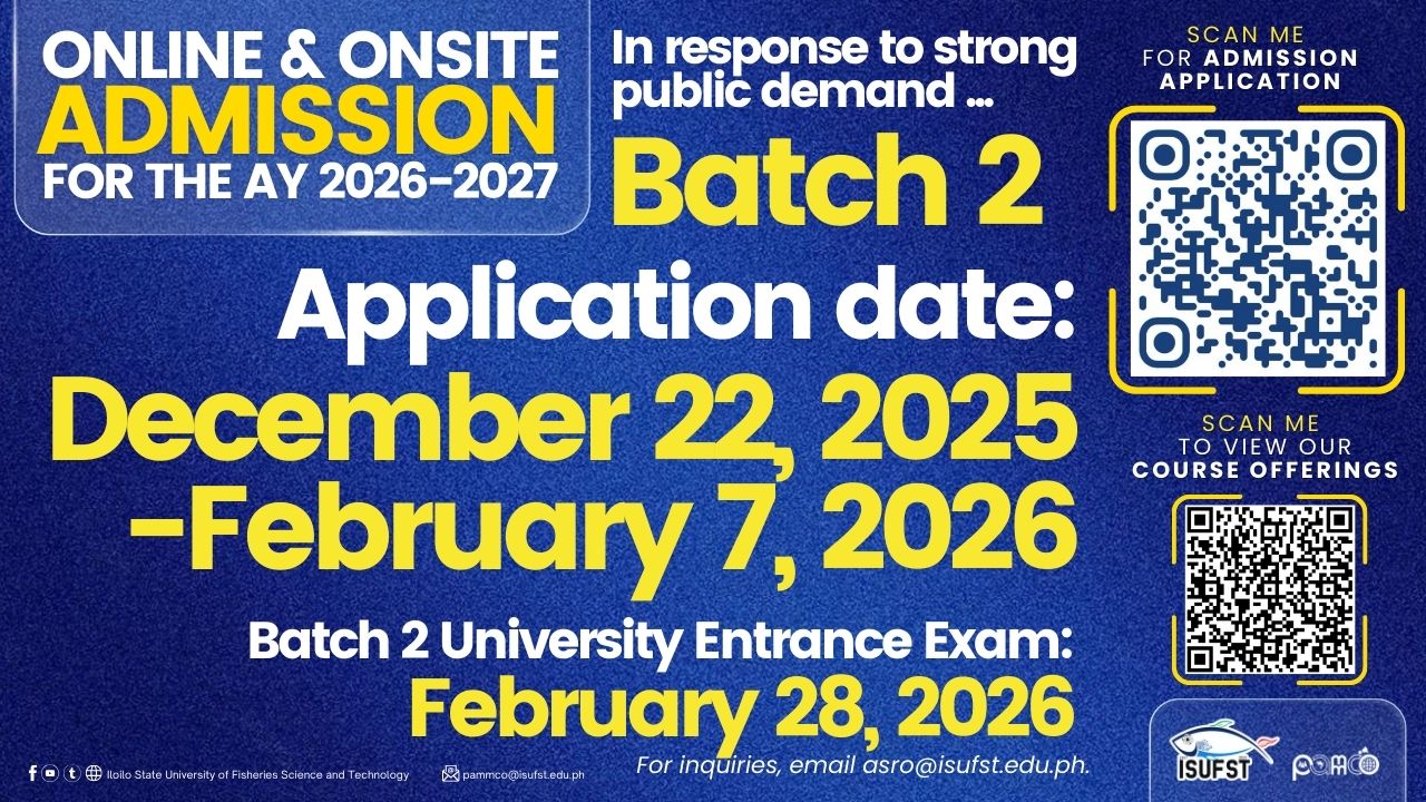 ISUFST Opens Batch 2 of UEE Applications for AY ‘26–‘27