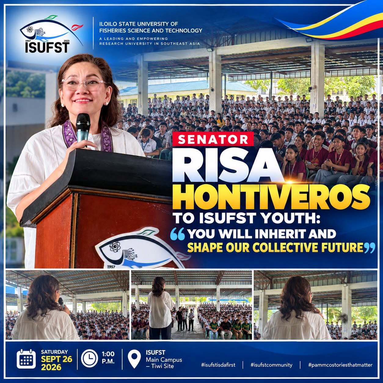 ISUFST Youth Forum on Leadership and Local Action with Senator Risa Hontiveros ISUFST Youth Forum on Leadership and Local Action with Senator Risa Hontiveros