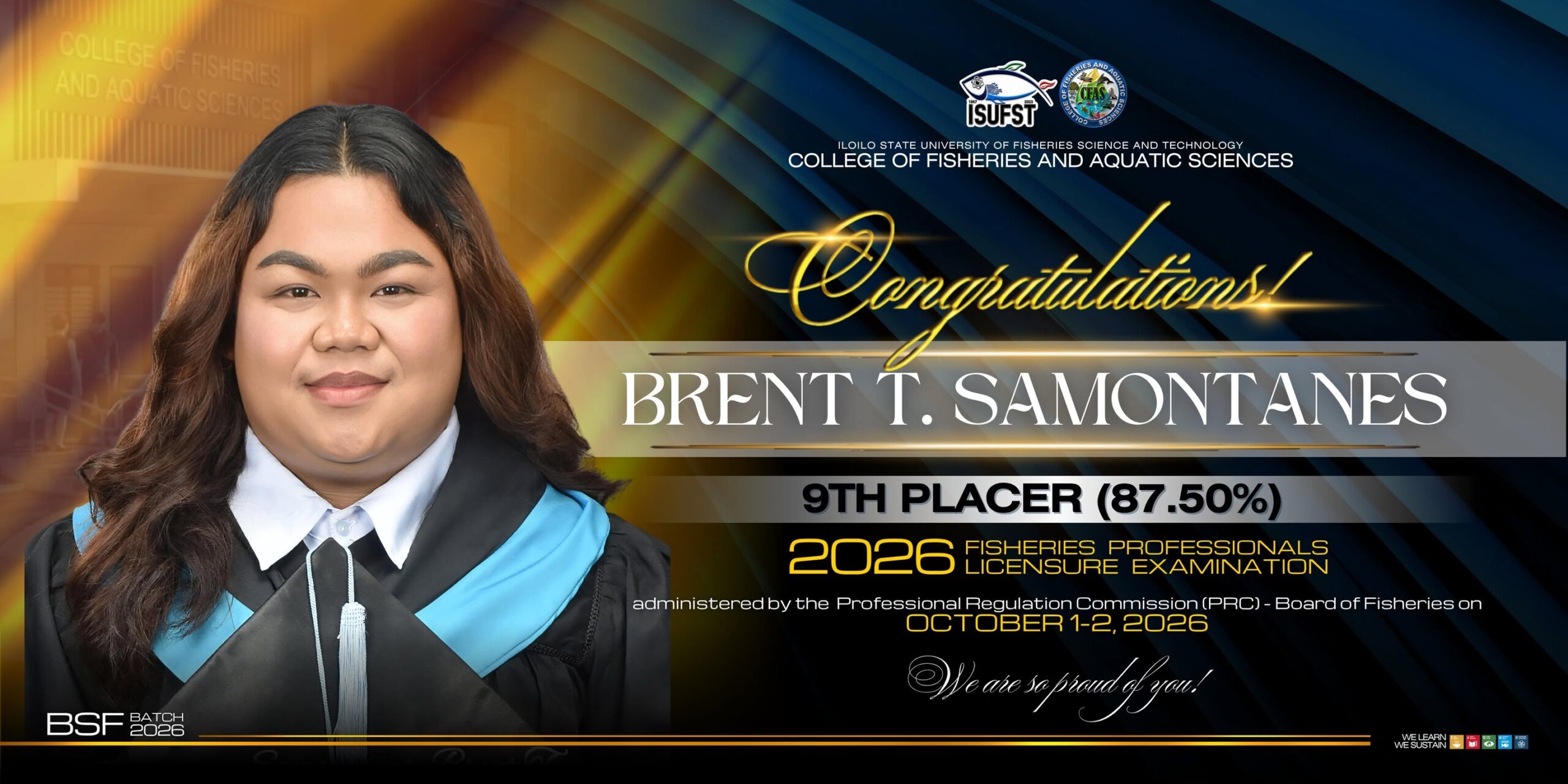 ISUFST-CFAS Shines in the 2026 FPLE: 3rd Top-Performing School Nationwide and Produces a Topnotcher